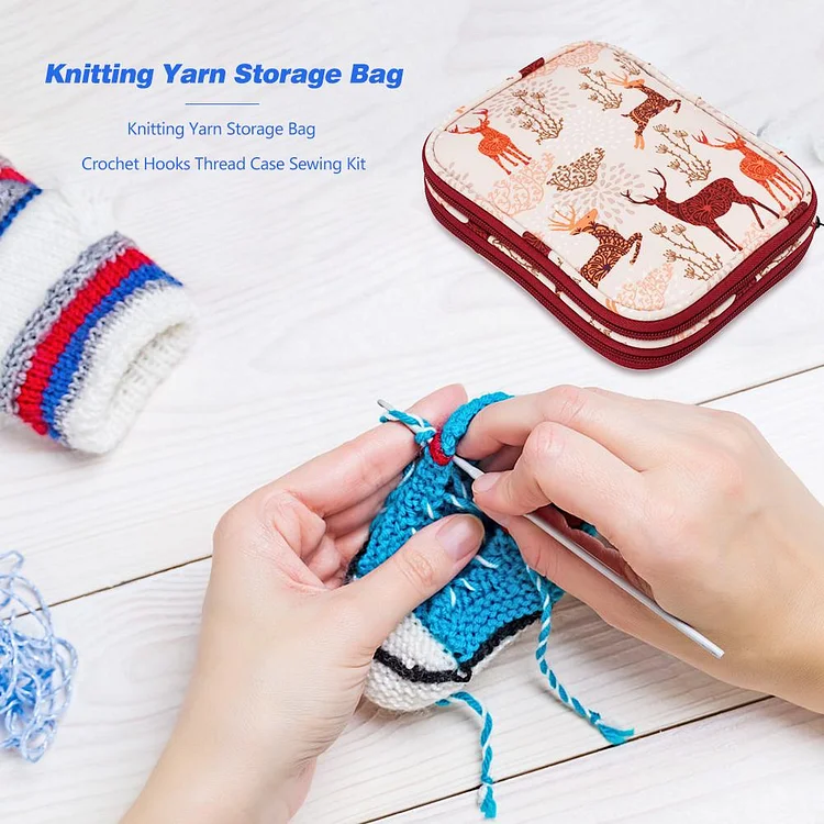 Knitting Bag Organizer Yarn Storage Case For Crocheting Hook