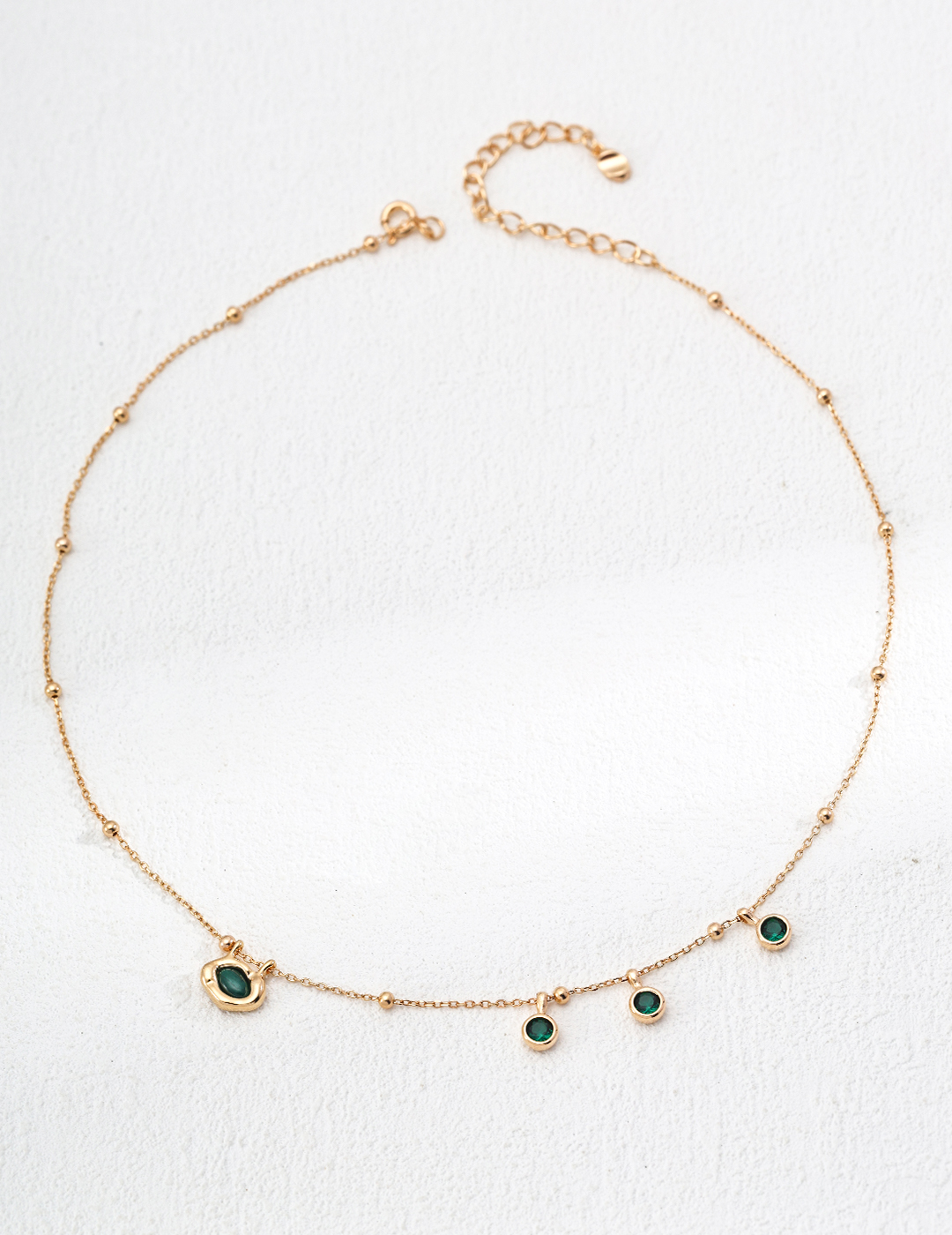 Green Zircon Dainty Necklace
