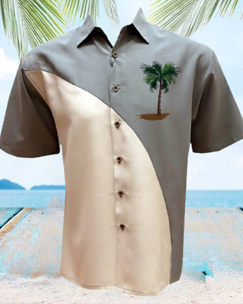 Coconut Trees Short Sleeves Casual Shirt
