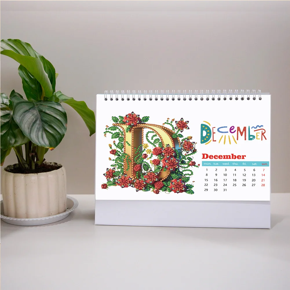 2025 Special Shape Merry Christmas Diamond Painting Desk Calendar for Home Decor
