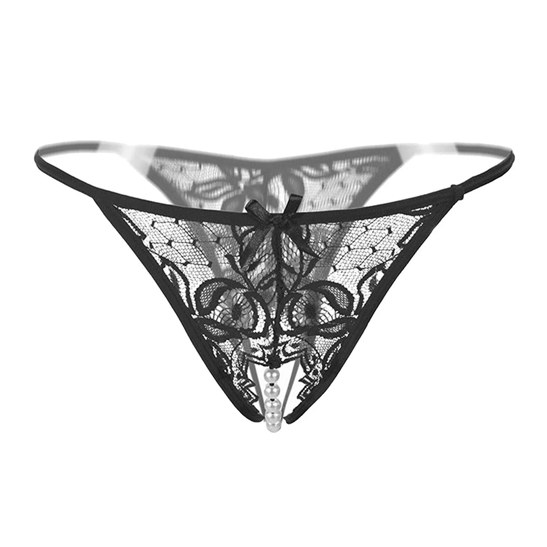 Sexy Panties Women Fashion Tassel Hollow Out Lace Underwear Thong Ladies Pearl Briefs Temptation Sexy Lingerie Multi-color Hot