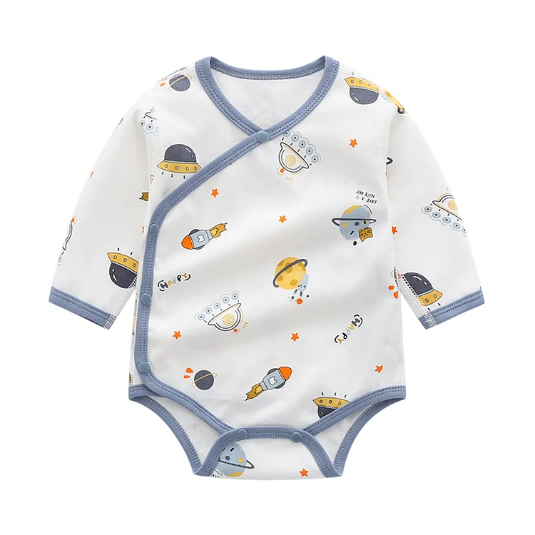 Baby Long Sleeve Spacecraft Printed Bodysuit