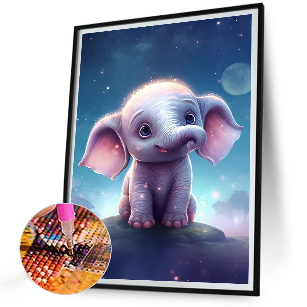 Diamond Painting - Full Round Drill - Elephant(Canvas|30*40cm)