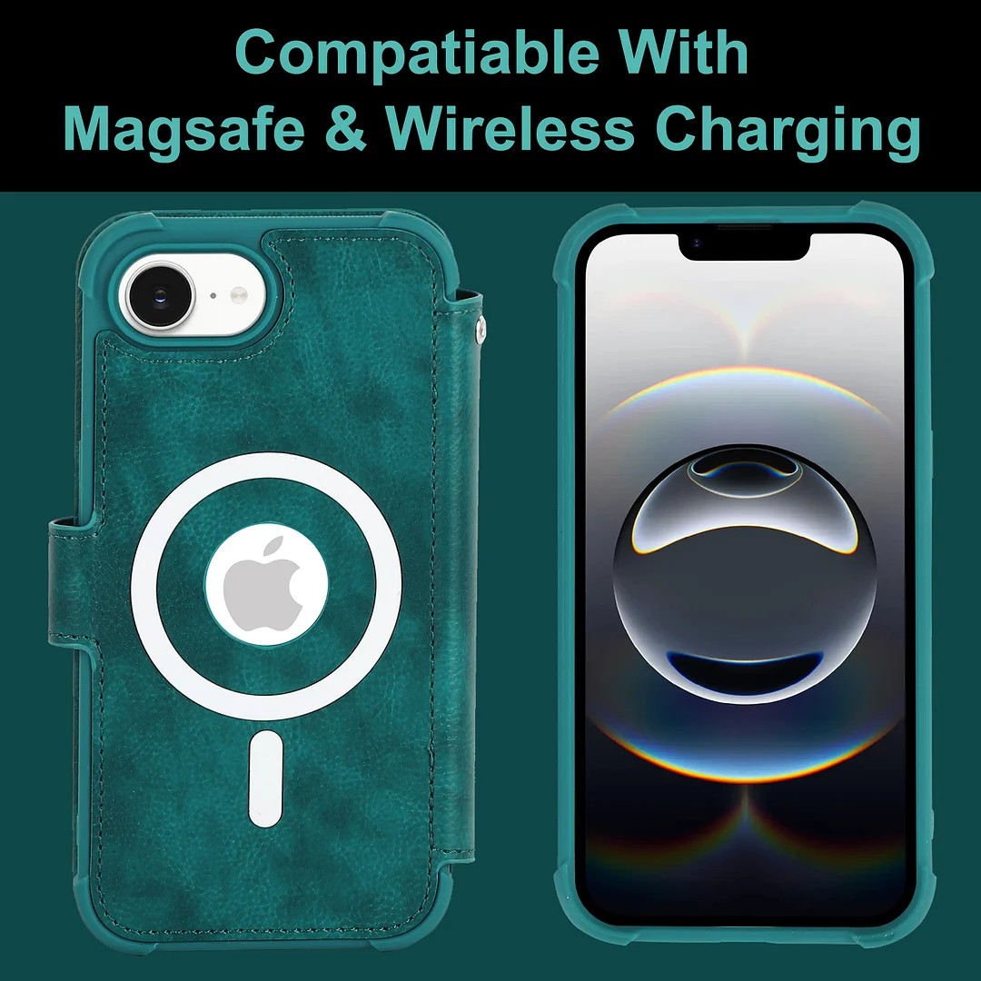 VANAVAGY Compatible for iPhone 16e Wallet Case for Magsafe Wireless Charging