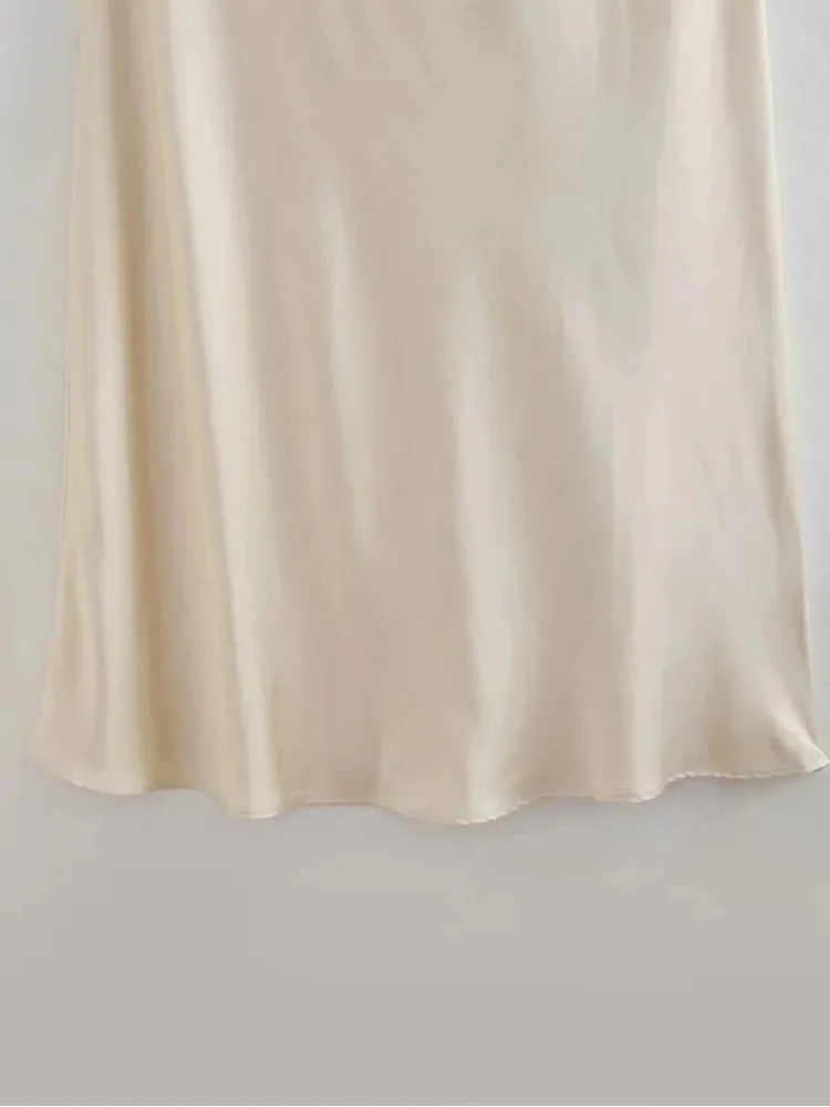 Nncharge TRAF Women Off Shoulder Backless Midi Dress Elegant Female Sleeveless Thin Straps Dress 2023 Summer Lady Evening Dress