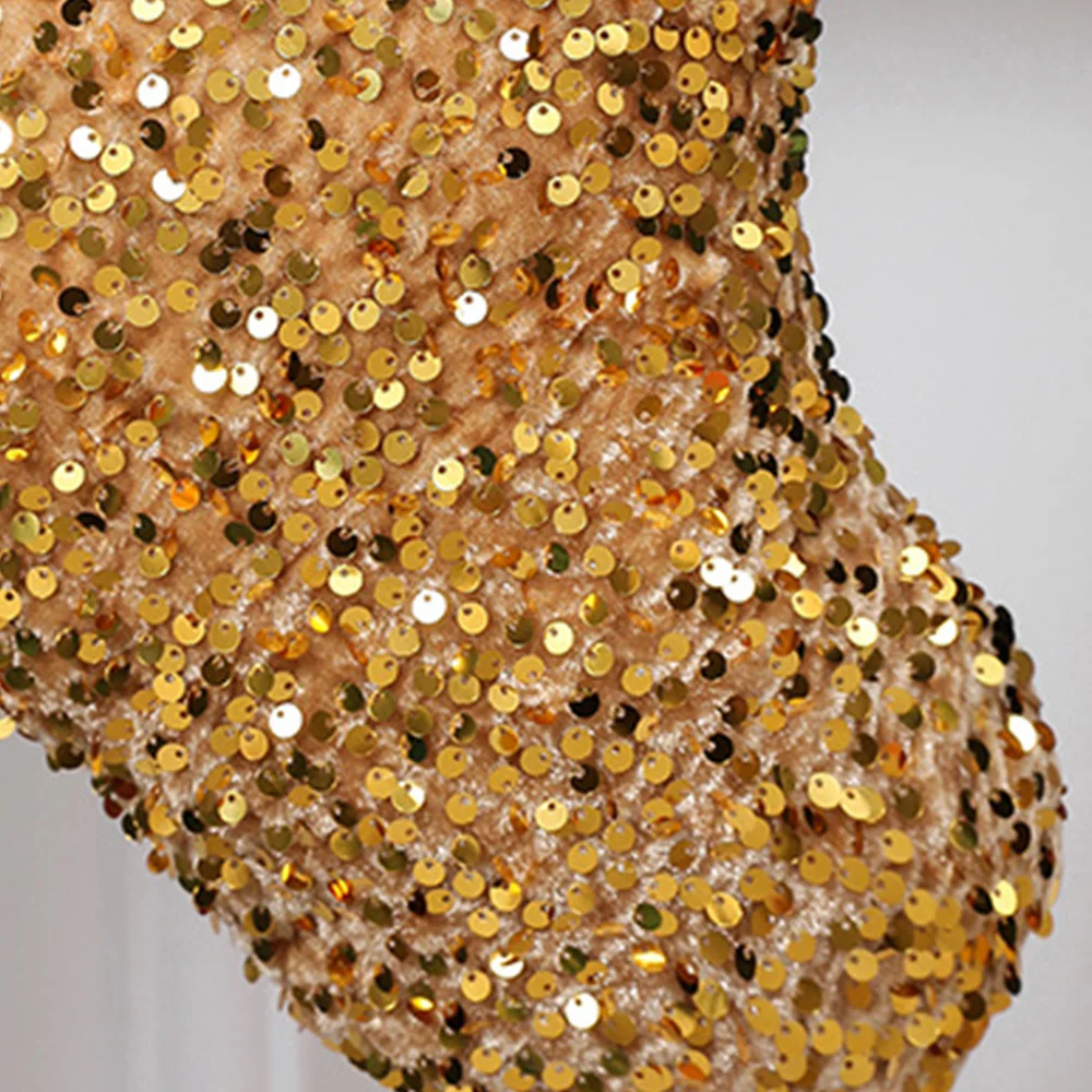 Gift bag for socks with plush sequins for decoration of props