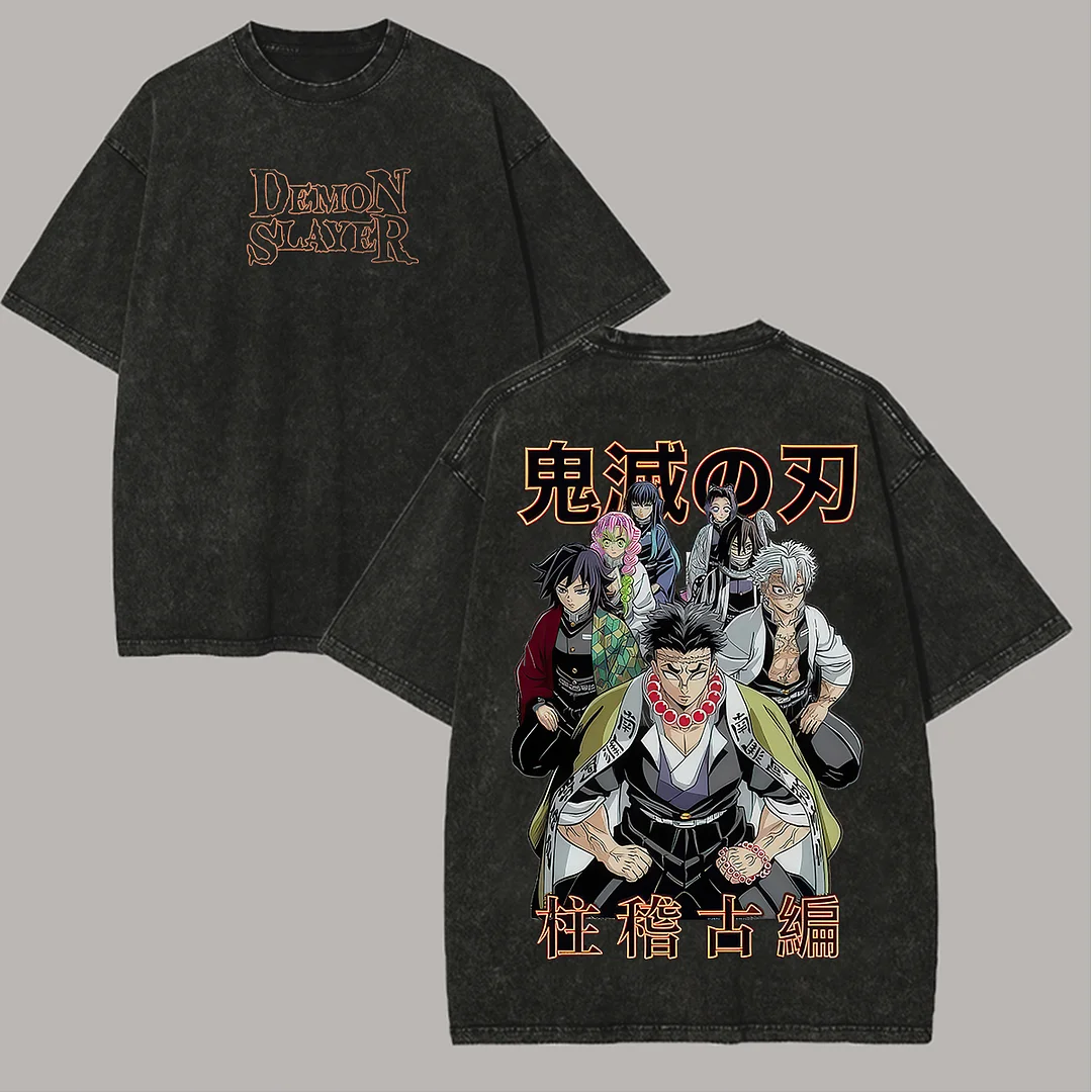 Demon Slayer Printed Unisex Washed T-Shirt