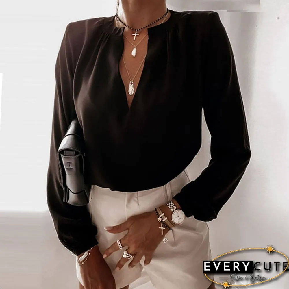 Elegant Print Ruffle Buttons Shirt Blouse Women Neck Pullover Tops Blusa Spring Autumn