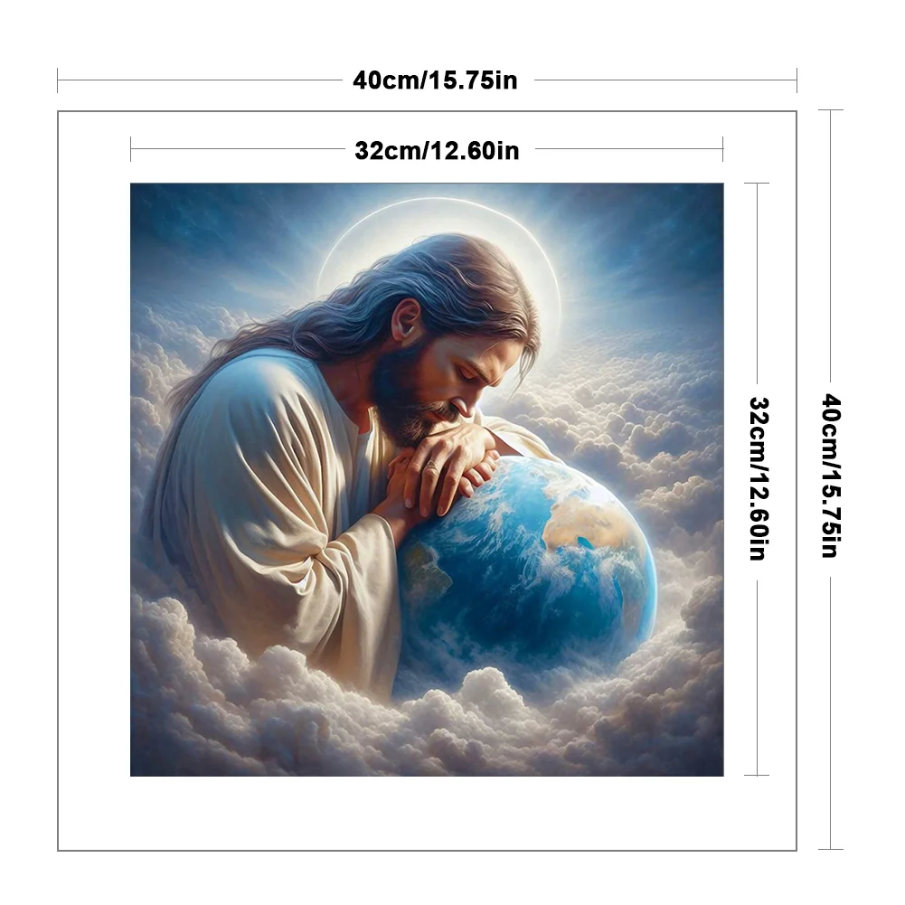 11CT Full Stamped Cross Stitch - Jesus(Canvas|40*40CM)