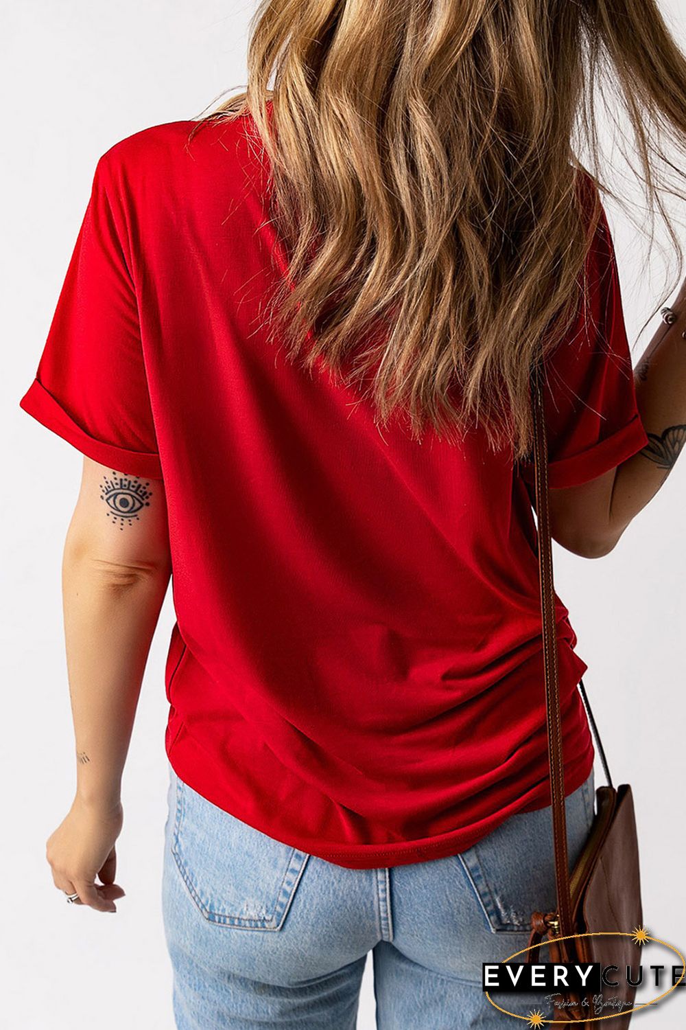 Red America Graphic Print Independence Day Short Sleeve T Shirt