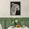 Spotted Leopard Special Shaped 5D DIY Partial Drill Diamond Pearl Painting Kit for Adults Beginners Home Decor Art Craft Pearl Diamond Painting 30x40cm