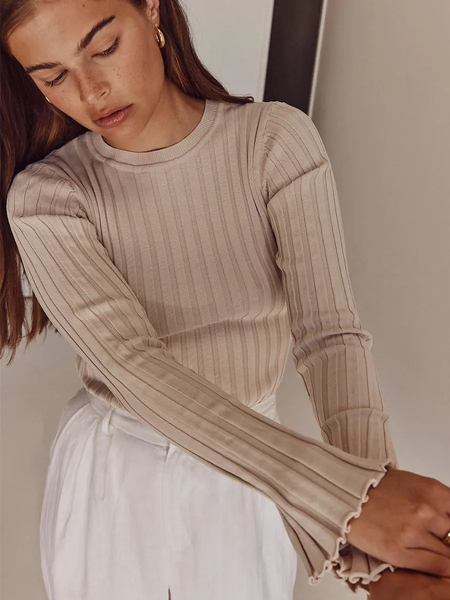 Uveng Uveng Collar Knitted Sweater Long-Sleeved Pit Strip Bottom Shirt Solid Color Tight Autumn And Winter Top Woman