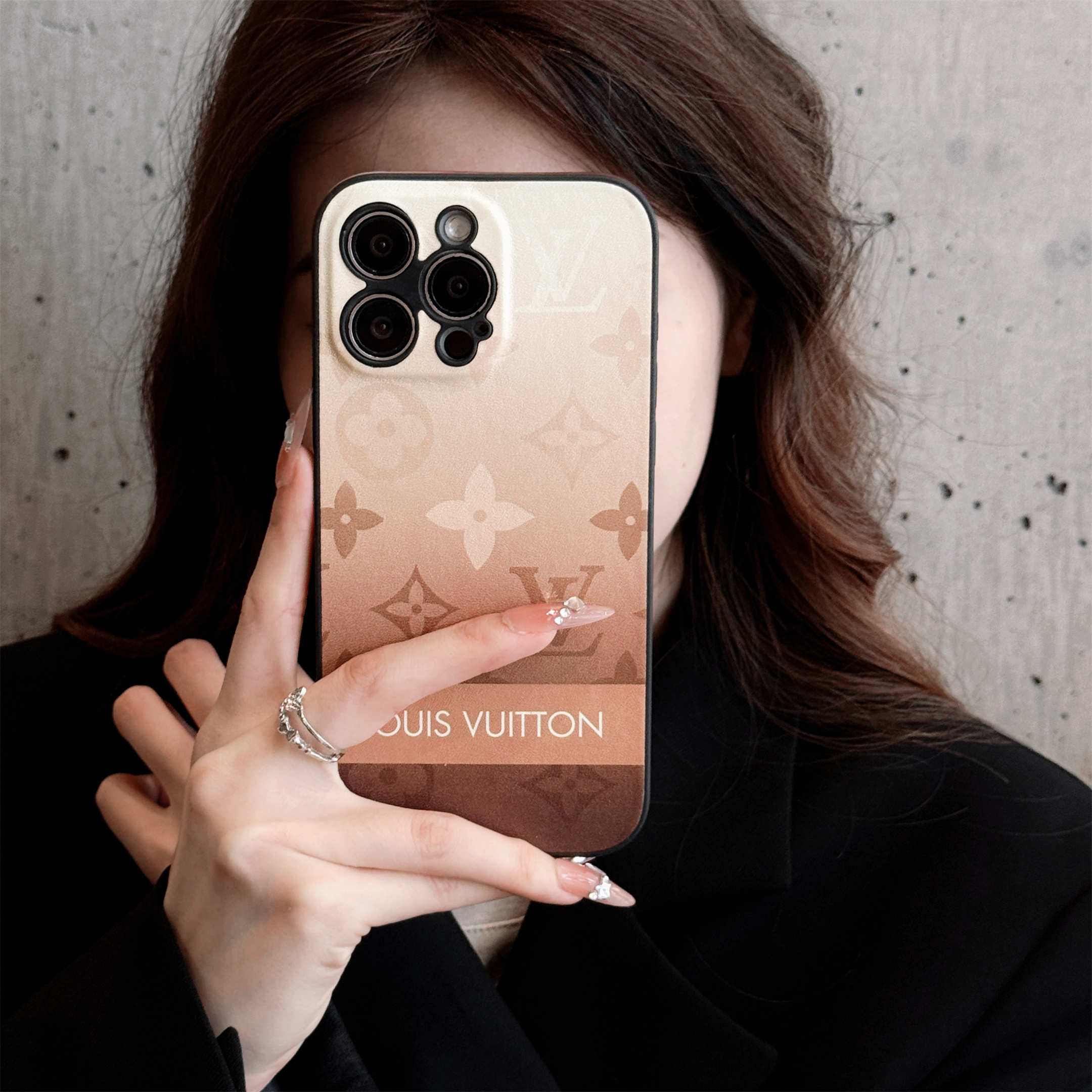Iconic LV Monogram Canvas Luxury Leather Apple iPhone Case