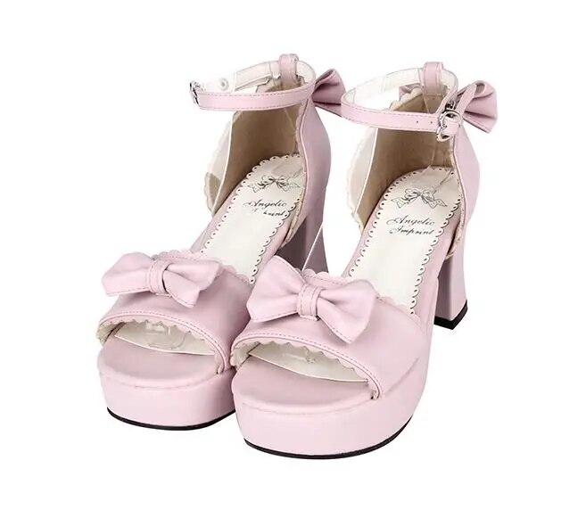 VCshoes Woman Mori Girl Lolita Cosplay Shoes Lady High Heels Pumps Women Princess Dress Party Pink Sandals 7.5cm