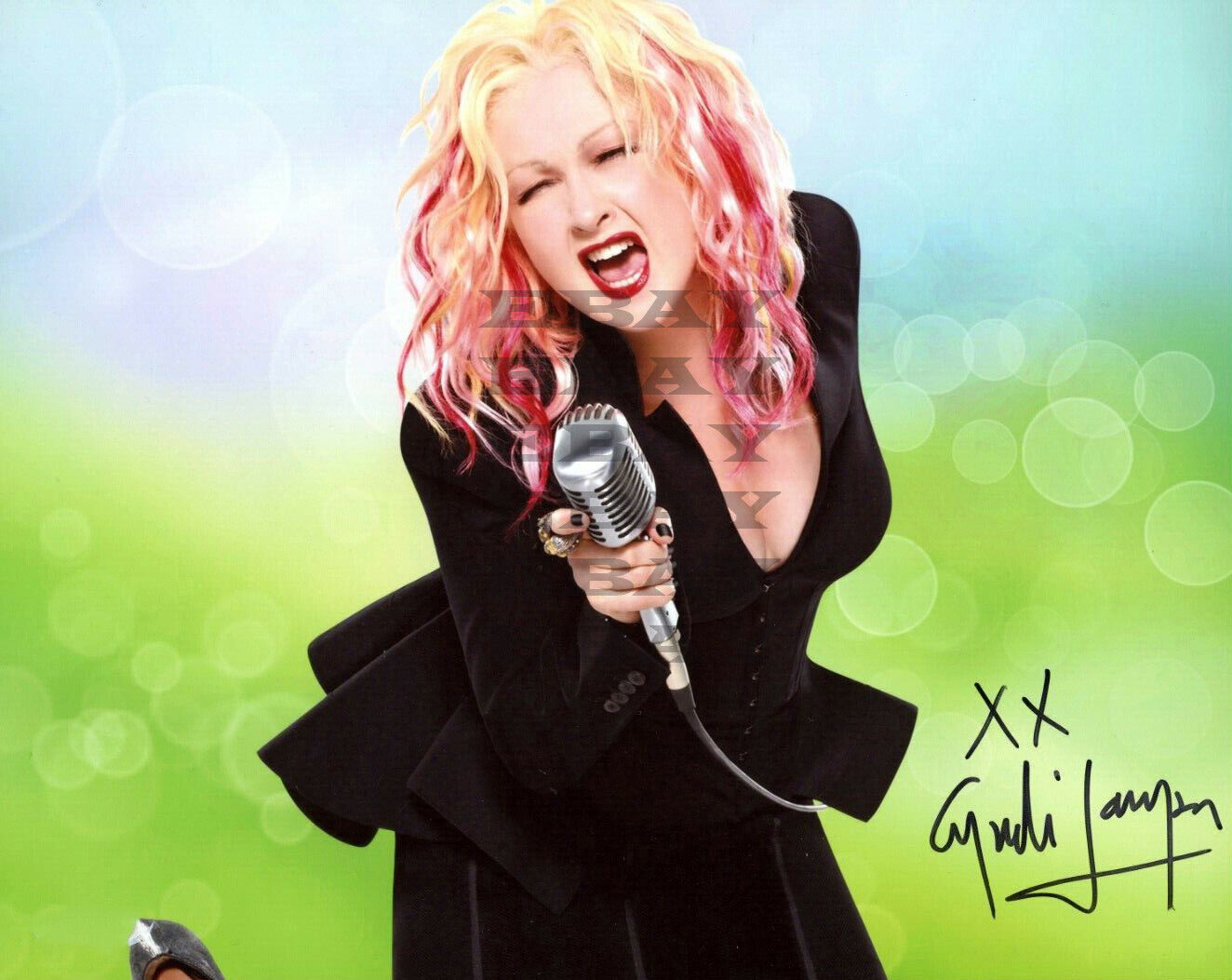 Cyndi Lauper signed 8x10 Photo Poster painting Reprint