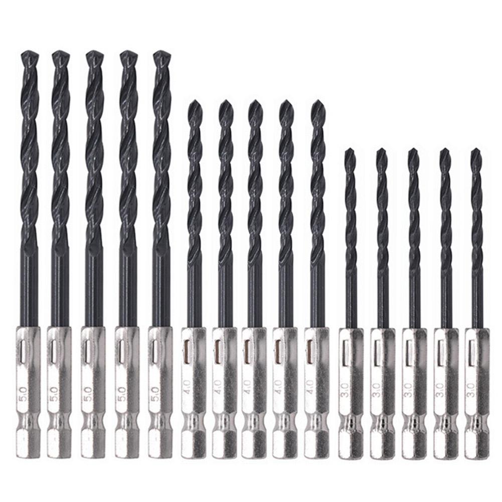 

15pcs Hex Shank High Speed Steel Straight Handle Twist Reaming Drill Bit, 501 Original