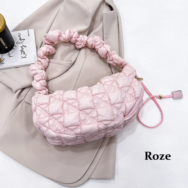 Ladies quilted puffy handbag