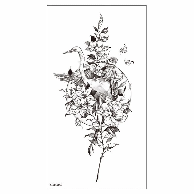 Waterproof Tattoo Sticker Temporary Tattoo Black Rose Tattoo Leg Chest Arm Tattoo Man Woman Tattoo Skin Tattoo Art Tatouage TaTy 712