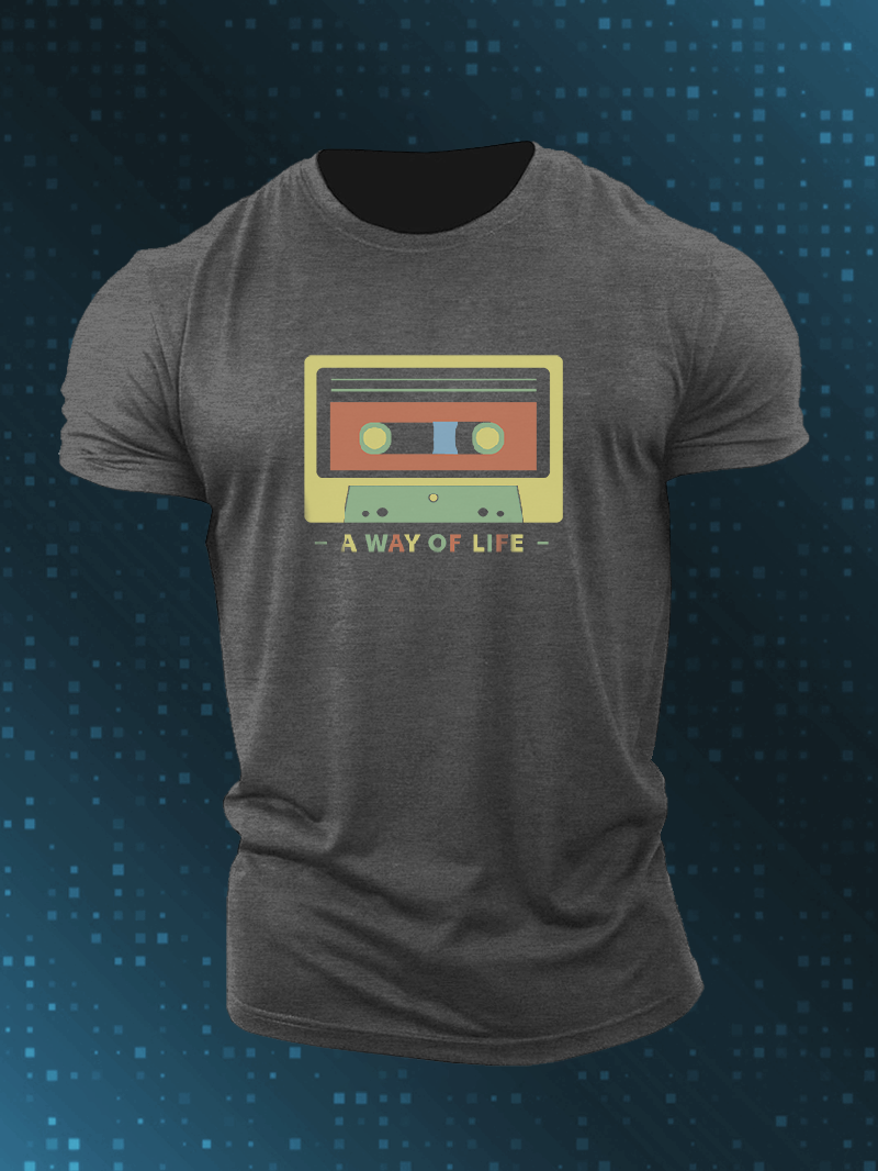 Men, I Am So Old, Small Tape Short-Sleeved Shirt