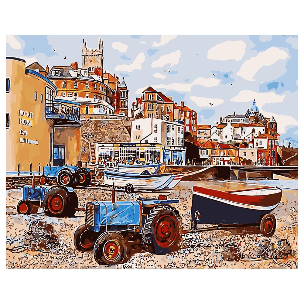 

40*50CM Paint By Numbers-Beach Sailing, 501 Original
