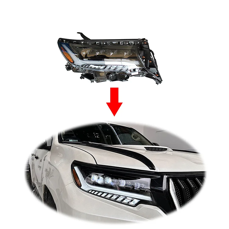Upgrade new style full LED DRL headlamp headlight for Toyota  Prado 2018 2019 2020 2021 2022 head light head lamp assembly ITN Auto