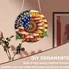 Diamond Painting Single-Sided Acrylic Sunflower and Flag Hanging Pendant Sun Catcher for Home Garden Wall Door