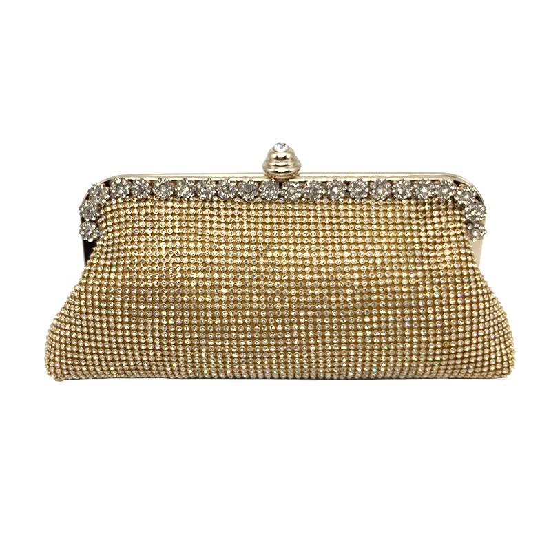 Rhinestone Crystal Party Bag Purse Day Clutch-VESSFUL