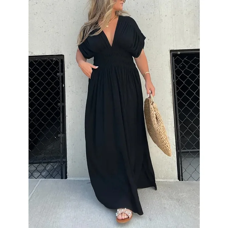 🌸Spring Specials💐Slit V-Neck Effortless Maxi Long Dress 