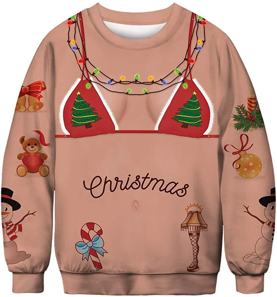 Unisex 3D Fun Spoof Printed Christmas Sweatshirt