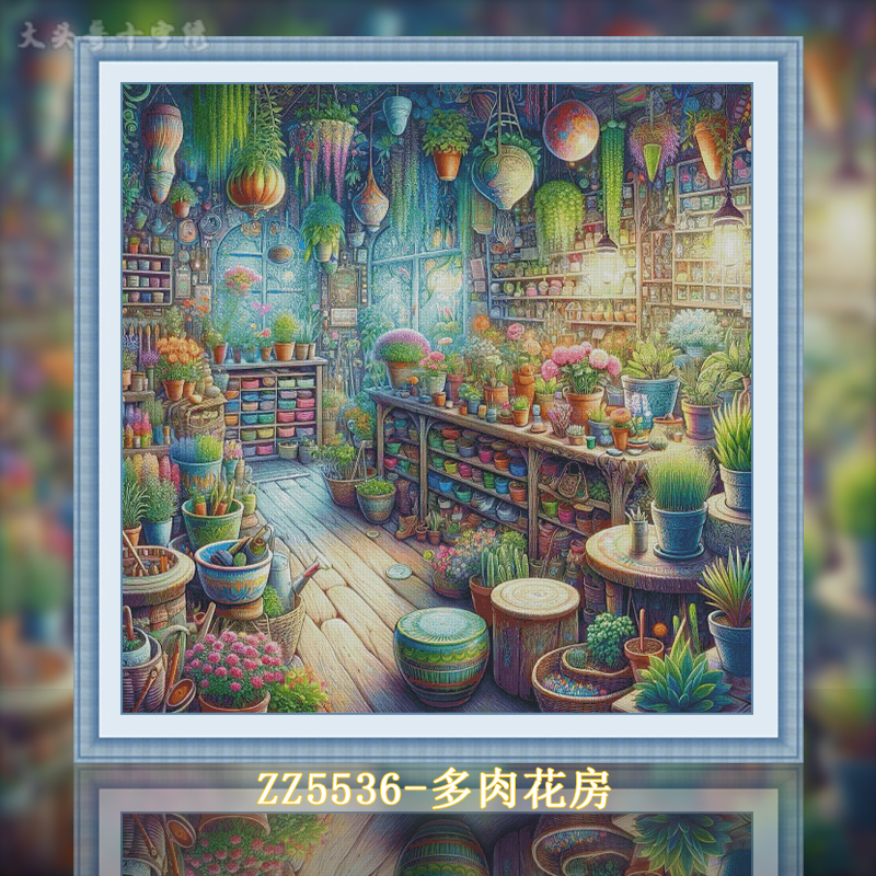 [ZZ5536-Succulent flower room]  Painting Fairy Cross Stitch