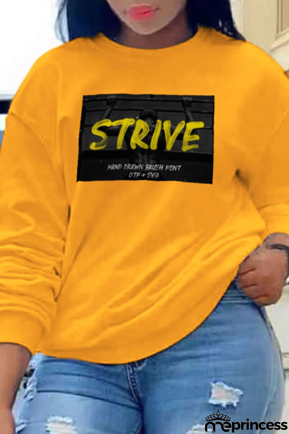 Yellow Fashion Sportswear Print Patchwork O Neck Tops