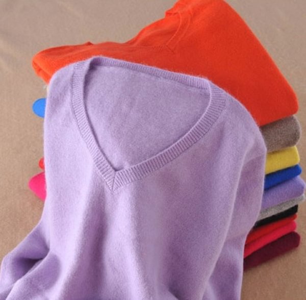 18 Colors Women Cashmere Sweater Spring Autumn O-neck V-neck Wool Pure Knitted Winter Sweater Pullovers Pull Femme Long Sleeve Women Sweaters Plus Size - Shop Trendy Women's Fashion | TeeYours