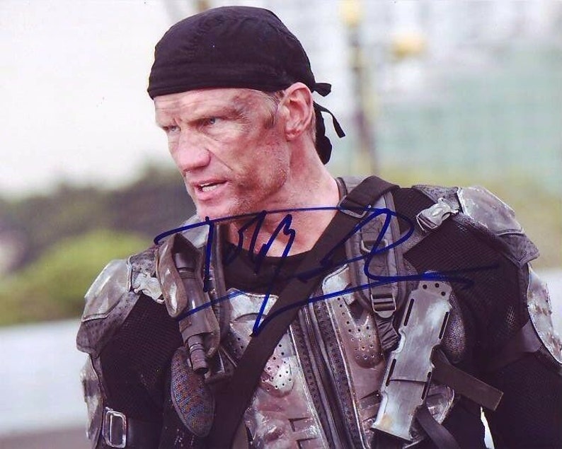 Dolph lundgren signed autographed battle of the damned max gatling Photo Poster painting