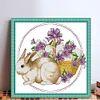 >SALE<Embroidery Eco-cotton Thread 11CT Printed Easter Bunny Cross Stitch Kit 41x39cm