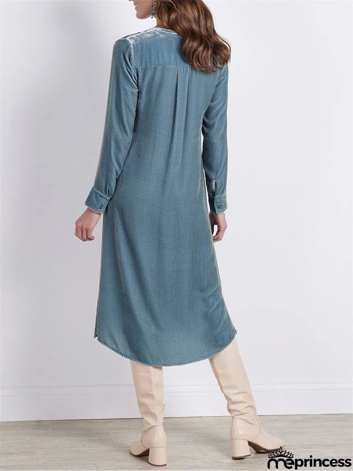 Female Elegant Soft Smooth Solid Pleuche Dresses