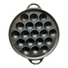 19 Holes Takoyaki Grill Pan Octopus Ball Maker Non-Stick Takoyaki Pan Pre-Seasoned Cast Iron Octopus Ball Grill for Baking Cooking Kitchen Gadgets