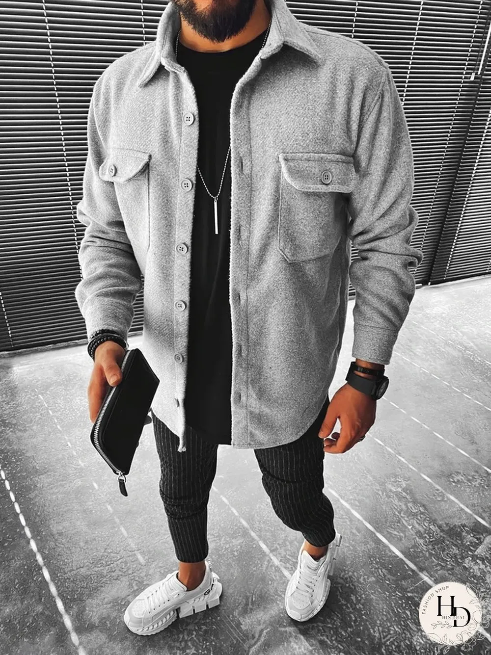 Fashion Street Solid Color Pocket Jacket