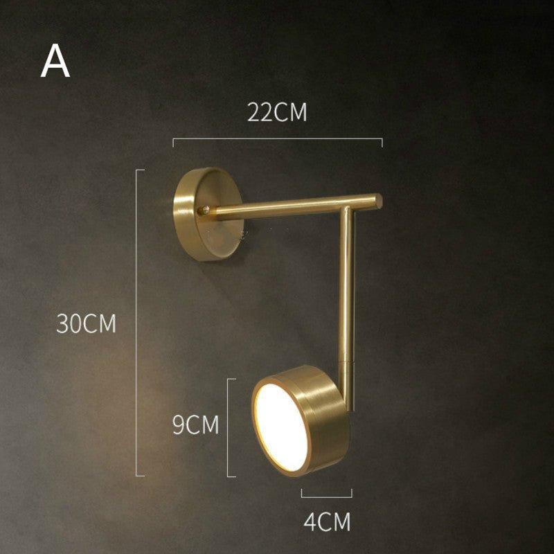 All Copper Wall Lamp Bedroom Bedside Creative Post Modern Luxury Personality Simple Lighting