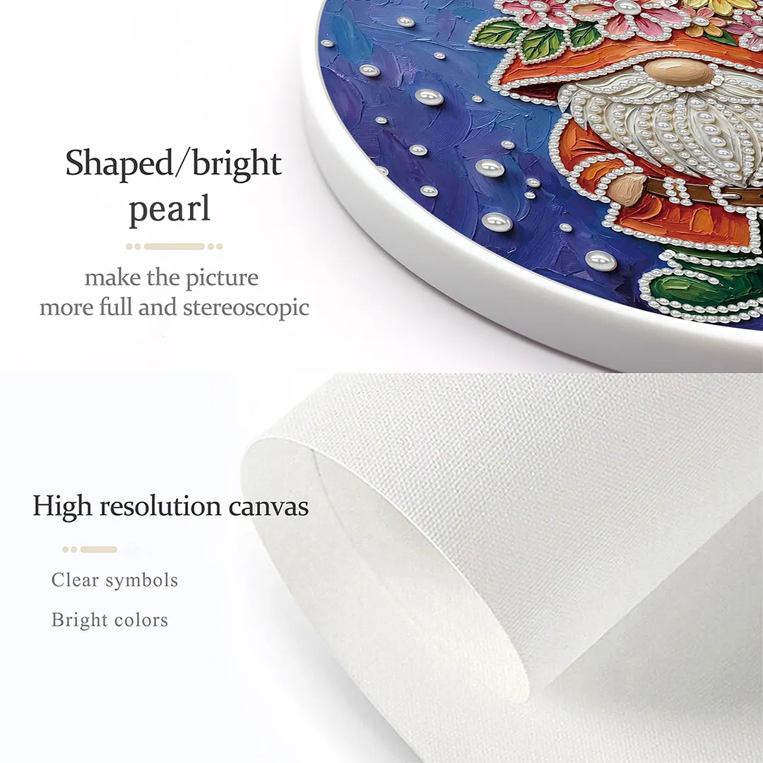Goblin DIY Pearl Painting Kit With Round Frame & Tassel 9.25x9.25inch Pearl Painting Art Kits Pearl Dot Painting for Adults Beginners Home Wall Decor