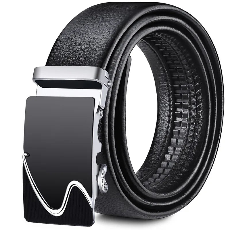 Direct Belt Men’s Youth Business Soft Leather 3.5 Automatic Buckle Black Belt Running Jianghu Goods Source