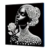 DIY Pearl Painting Rose Woman for Home Wall Decor with Frame(25x25cm)