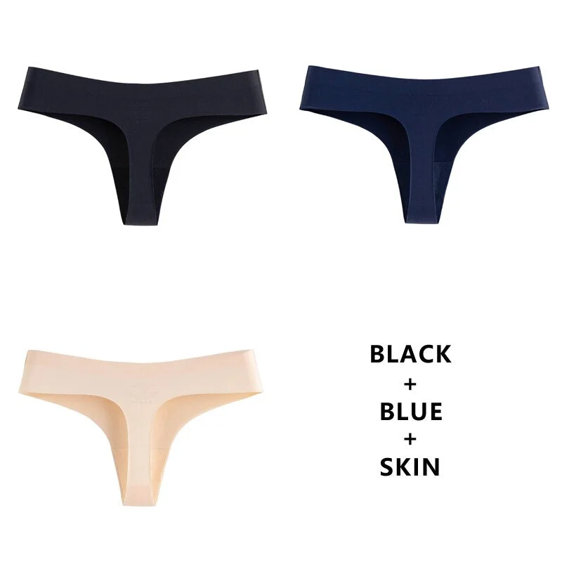 Meet'r 3Pcs/Lot Women Seamless Panties Underwear Fashion Sexy Low-Rise Thong Female Comfortable Intimates G String Lingerie