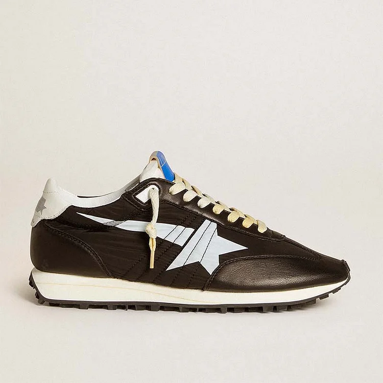 Golden Goose Marathon Hombre con pala de nailon negro y estrella blanca