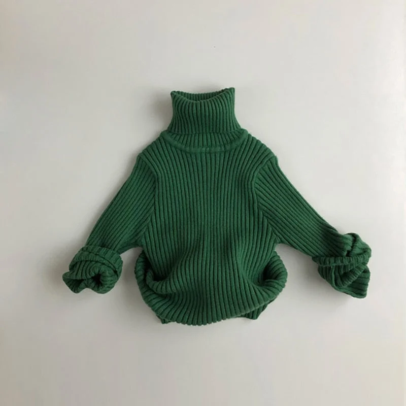 MILANCEL 2021 Kids Sweaters Solid Girls Sweaters Brief Style Boys Pullover Turtleneck Boys Knitwear