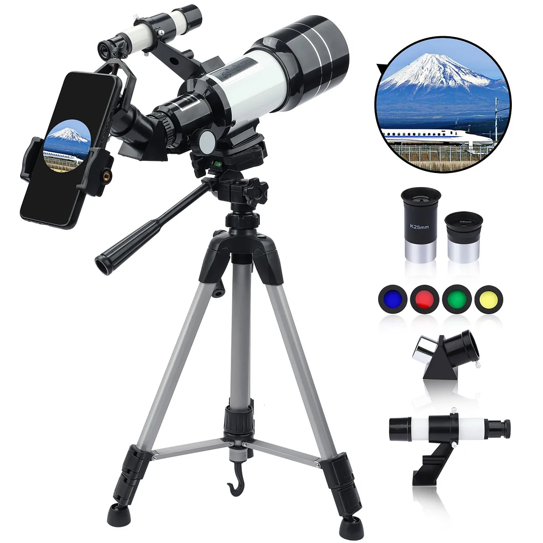 70mm Telescopes for Kids Adults Beginners, Potable Telescope with Adjustable Tripod, 12X-50X Astronomy Telescope