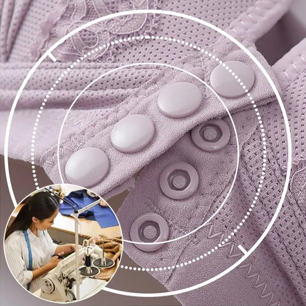 LILY&reg;FRONT BUTTON BREATHABLE SKIN-FRIENDLY COTTON BRA(3 PACK)