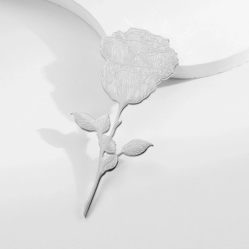 Vintage Style Animal Feather Flower 304 Stainless Steel Polishing Plating Unisex Brooches 1 Piece