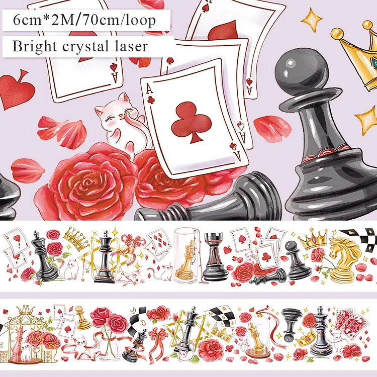 Journalsay 2m Laser Crystal Butterfly PET Washi Tape DIY Cute Journal Collage Decoration Masking Tapes