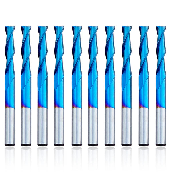 CNC Router Bits, Flat Nose, 3.175mm 2-Flute, 10pcs