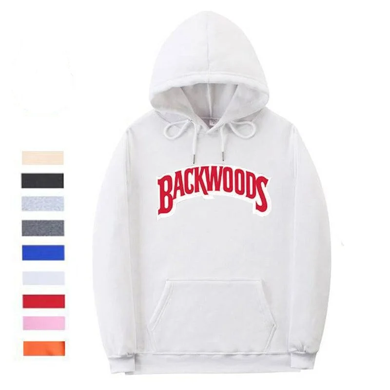 Backwoods Hoodie Sweatshirt  Hip Hop hoodie pullover The screw thread cuff Hoodies Streetwear